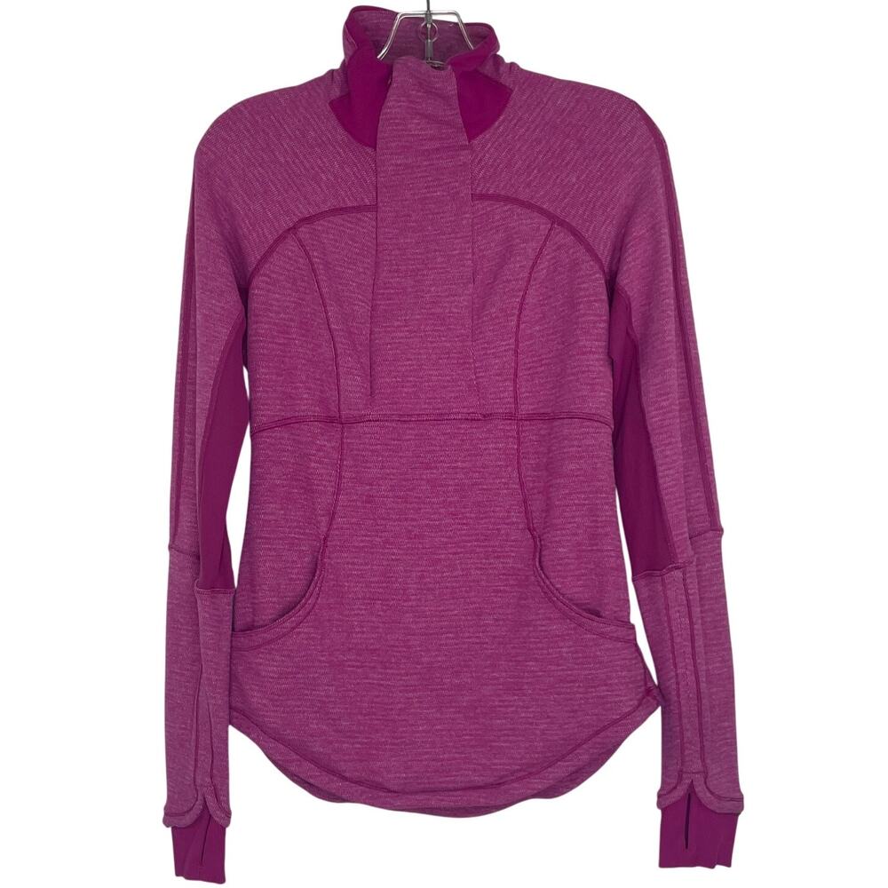 Lululemon 1/2 zip Berry Pullover Thumbholes Running Athleisure Women's Size 6